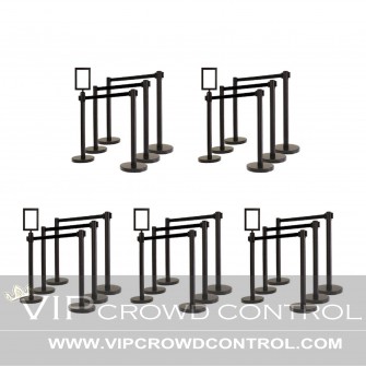 30 Posts Economy Retractable Stanchions Package + Sign Frame