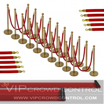 20 Posts Rope Stanchions Package + Sign Frame