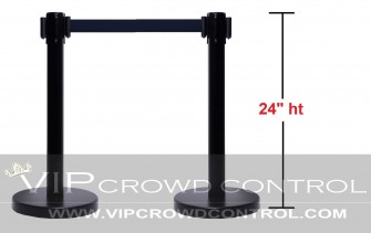 Custom Short Retractable Stanchion Black