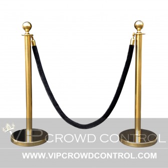 Crown Top Rope Stanchion Set in Gold Finish