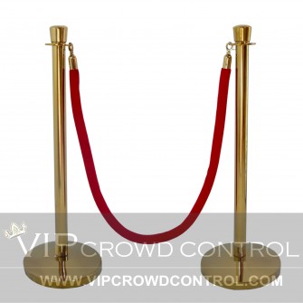 Taper Top Rope Stanchion Set in Dome Base Gold Finish