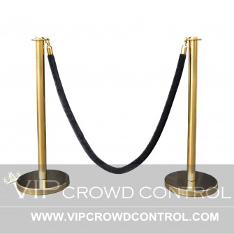 Flat Top Rope Stanchion Set in Gold Finish