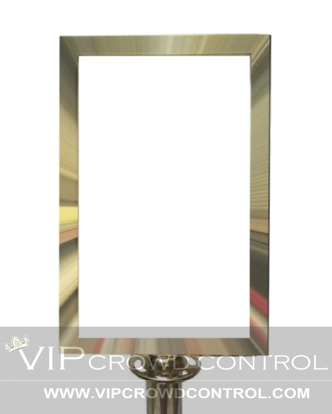 VIP Crowd Control 1711R 11 x 17 in Rope Stanchions Sign Mount with Portrait ... 