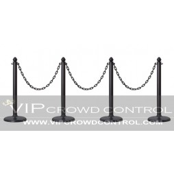 Plastic Stanchion Set with Flat Base (4 pcs) + 32' Chain