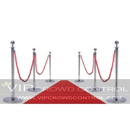 Carpet Combo Mirror Rope Stanchion Set