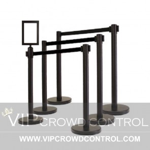 6 Economy Belt Stanchion Set + Sign Frame