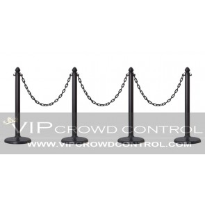 Plastic Stanchion Set with Flat Base (4 pcs) + 32' Chain