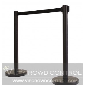 Arena Retractable Stanchion in Black Finish in 40"H