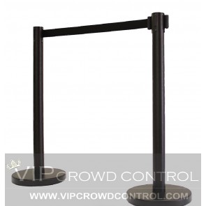 Economy Retractable Stanchion in Black Finish in 36"H