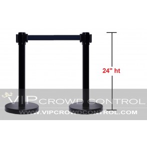 Custom Short Retractable Stanchion Black