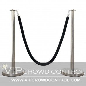 VIP Crowd Control Mirror Crown Top Rope Stanchion in 3 pcs Set 96 Hemp Braided 
