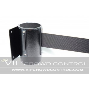 Black Wall Mount Retractable Barrier in 10 Ft Aisleway