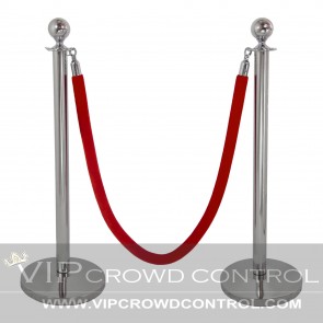 Crown Top Rope Stanchion Set in Dome Base Mirror Finish