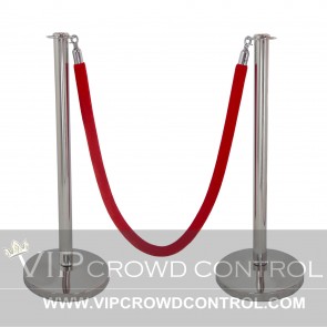 Flat Top Rope Stanchion Set in Dome Base Mirror Finish