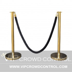 Flat Top Rope Stanchion Set in Gold Finish