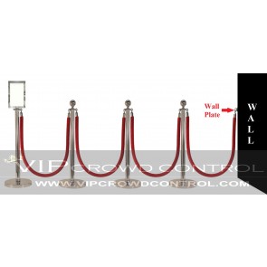 10 pcs Mirror Rope Stanchion Set