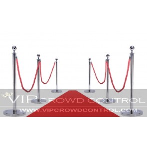 Carpet Combo Mirror Rope Stanchion Set
