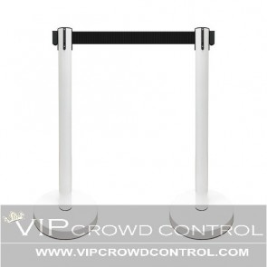 Economy Retractable Stanchion in White Finish in 36"H